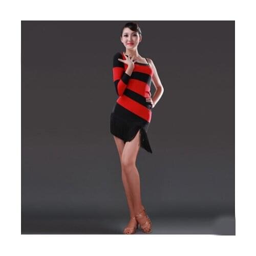 Latin Dance Dress Sexy Silky Velvet franjas roupas danskleding Dancing Shirts Tanzrock Latein Samba vestido baile latino mujer