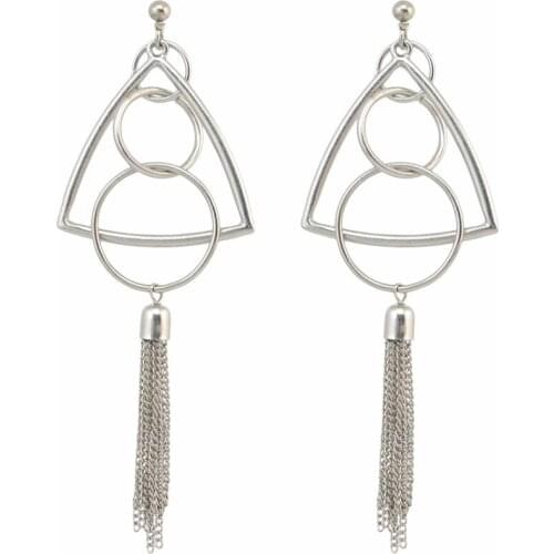 Ladies Geometric Nightclub Circle Girl Boho Female Drop Dangle Earrings Long Line Tassel Earring Party Jewelry pendientes