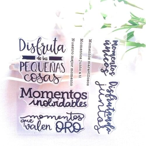 10*10 Spanish Words Craft Transparent Silicone Stamp for Scrapbooking DIY Photo album Card Making Decorative Clear Stamps