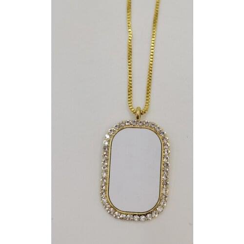 Rectangular Necklace Pendant Heat Transfer Sublimation Blank Dog Tag Necklace 20 Piece/Lot