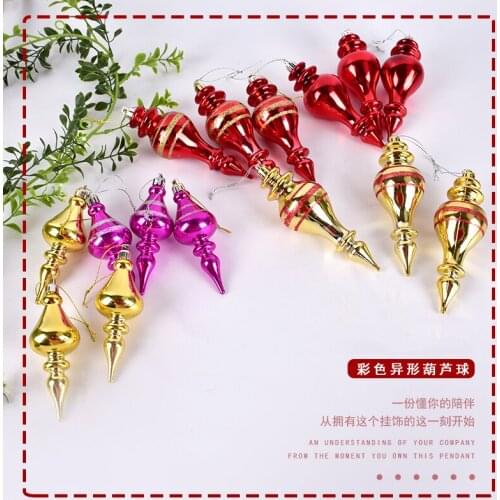 Christmas decorations gold red gourd pendant pendant Christmas tree shopping mall window scene layout gourd pendant