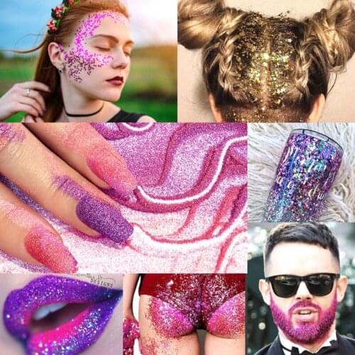 Thick Glitter 12 Colors Cosmetic Holographic Glitter Film Suitable for Nail Face Eyes Lip Gloss Makeup Art Accessories