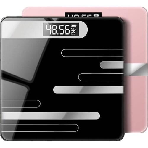 Bathroom Scale LCD Display Floor Body Scales USB Charging Glass Smart Electronic Body Weighing Scales Measuring Digital Scale