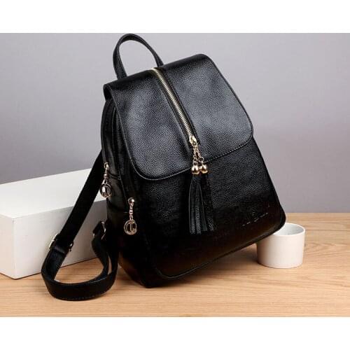 Womens backpack 2021 new fashion backpack soft leather anti-theft versatile large-capacity backpack back pack backpack purse