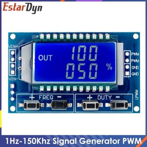 1Hz-150Khz Signal Generator Module Adjustable PWM Pulse Frequency Function Generator Duty Cycle TTL LCD Display 5V DC 12V 24V