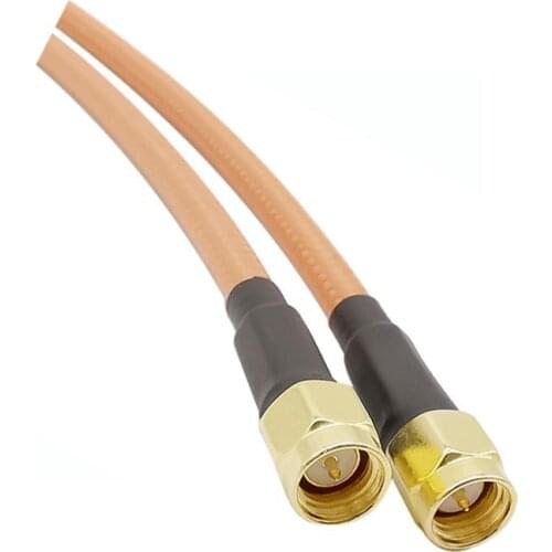 10Pcs RG400 RF Pigtail Double Antenna SMA Male To Male Connector SMAJ-SMAJ Plug Low Loss Coaxial Cable Wire Adapter