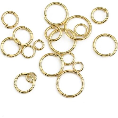 100pcs/lot 3 4 5 6 8mm 18k Gold Plated Jump Rings Split Rings Connectors For DIY Jewelry Making Findings Accessories Wholesale