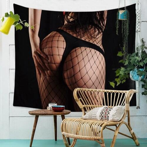 2018 Sexy Woman Hip Wear Erotic Underwear Pattern Tapestry Painting Wall Cloth Tapestries Hanging Carpet In Bedroom Psychedelic