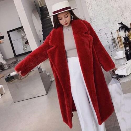 2020 Winter Women High Quality Faux Fur Coat Luxury Long Fur Coat Loose Lapel OverCoat Thick Warm Plus Size Female Plush Coats