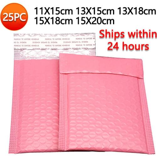 25pcs Pink polymailer envelopes Self Seal mailing bubble mailers shippping bags for small business supplies envelope fast ship