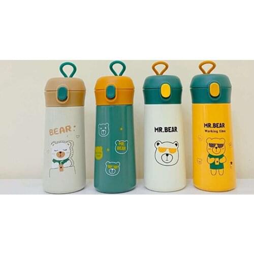 380ml/500ml Cartoon bear Thermos Mug Portable Cute Insulated Cup Stainless Steel Vacuum Flask Thermal Bottle Thermocup