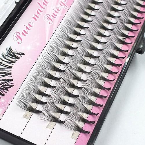 Professional Natural Makeup 60 Pcs Clusters Long Eye Lashes Grafting Fake False Eyelashes for Beauty tools
