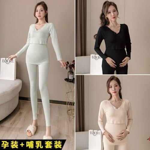 890# Maternity Clothes 2Pcs Maternity Nursing Dress Set Clothes for Pregnant Women Breastfeeding Pregnant Women Suit