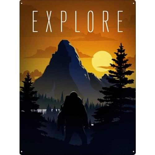 8x12 Explore Different Sunsets Tin Sign Vintage Funny Creature Iron Painting Metal Plate Personality Novelty