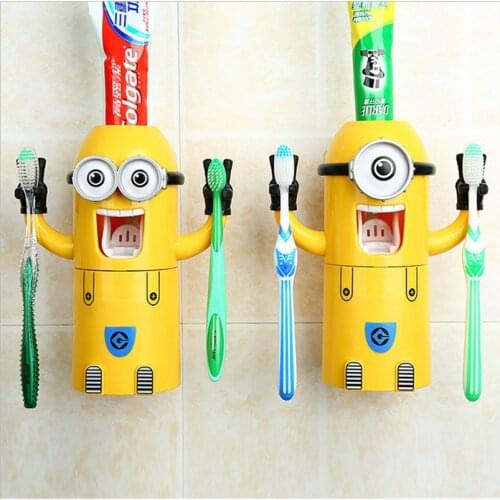 Cute Cartoon Automatic Toothpaste Squeezer For Kids Toothpaste Dispenser Bathroom Accessories Toothbrush Toothpaste Holder