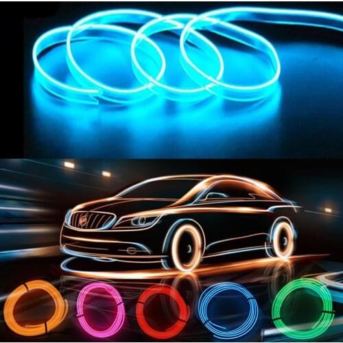 Car Interior Led Decorative Lamp Wiring Neon Strip for Auto DIY Flexible Ambient Light USB Party Atmosphere Diode Light Strip