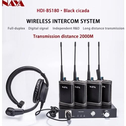 NAYA HDI-BS180 Wireless Intercom System Transmission Distance 2000m Full Duplex Signal Communication Talkback PK Hollyland T1000