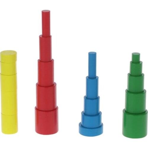 Montessori Wooden Cylinders Educational Toys Kids Children Early Teaching Gift