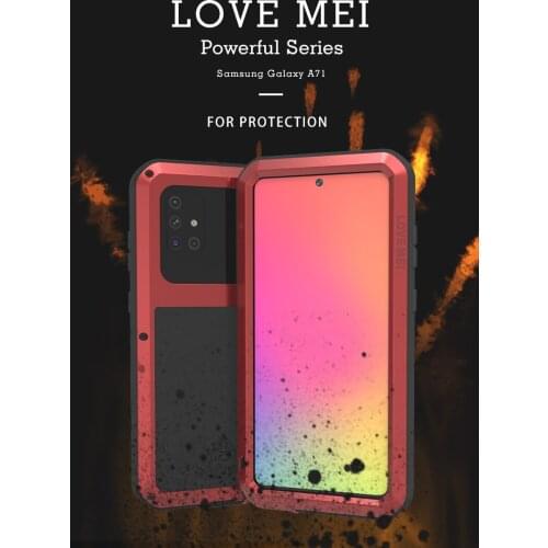 For Samsung Galaxy A71 4G 5G Heavy Case LOVE MEI Shock Dirt Proof Water Resistant Metal Armor Phone Cover for Samsung A51 A41