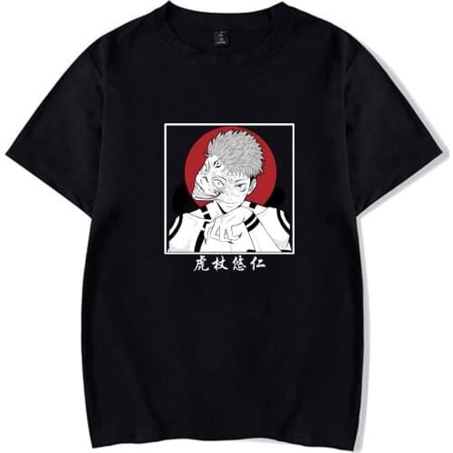 Jujutsu Kaisen Itadori Anime T-shirt Short Sleeve O-neck Casual Streetwear Man