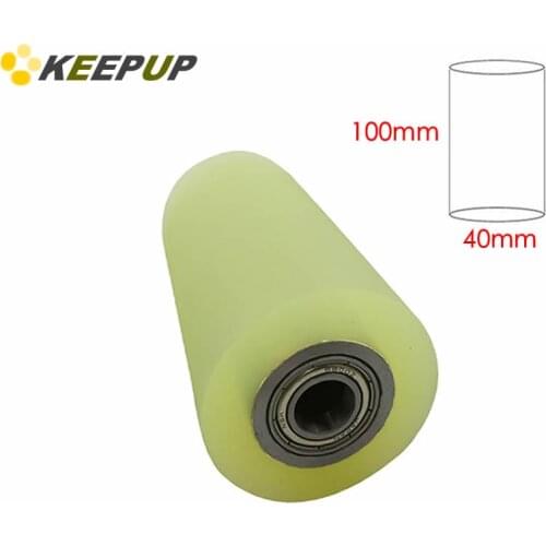 Furniture wheel.Diameter 40mm, length 100mm,PU polyurethane roller with bearing,Soft surface,Pipeline transmission Rubber wheel