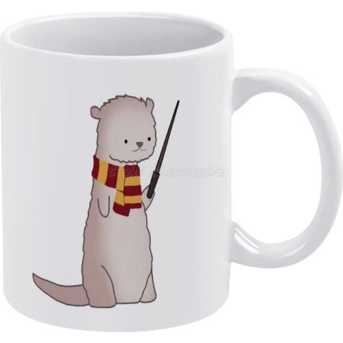 Harry Pawter Otter White Mug New Good Quality Print Mug 11 Oz Coffee Cup Pawter Paws Granger Weasley Griffendor Godric Dobby Al