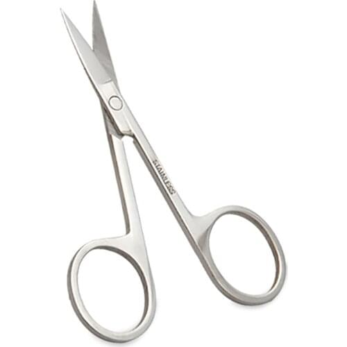 Small Silver Color Eyebrow Scissors Nose Trimmer Face Hair Removal Stainless Steel Makeup Scissors With Sharp Head Beauty Tool
