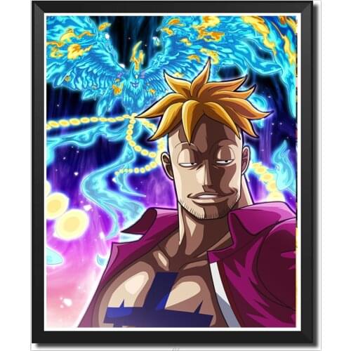 Manga Anime One Piece Phoenix Marco Premium Canvas Art Prints Poster for Wall Decoration,20 x 25 cm,Stretched And Ready To Hang