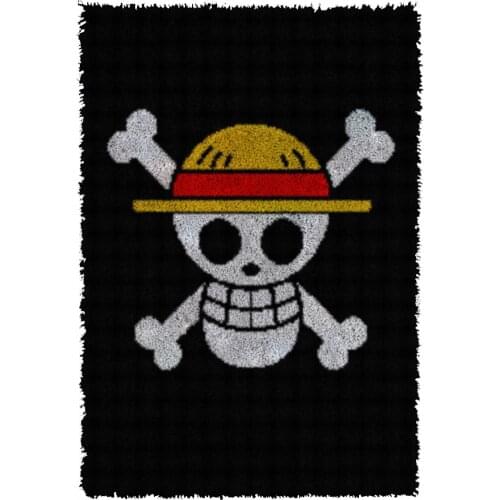 Latch Hook Rug Kits Skull Crocheting Carpet Rug 100% Acrylic Yarn Cushion Mat DIY Carpet Rug Home Decor 61cmX85cm