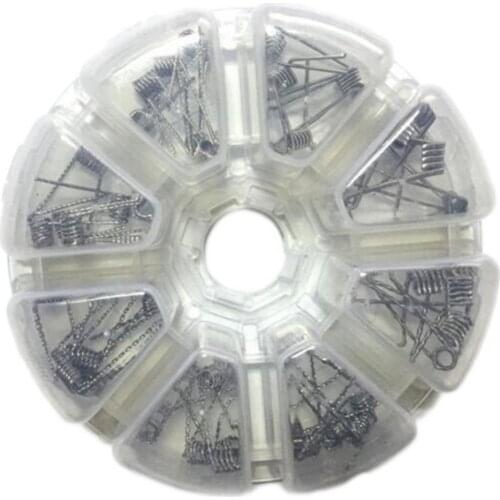 48Pcs/8 In 1 Long Lasting Pre-built Coils Kit Wheel Box Heating Wires for DIY RDA Atomizer