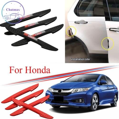 Car Door Bumper Trim Universal For Honda Accord Fit City URV XRV CRV 4Pcs PVC Anti-Collision Strip Protector Strip