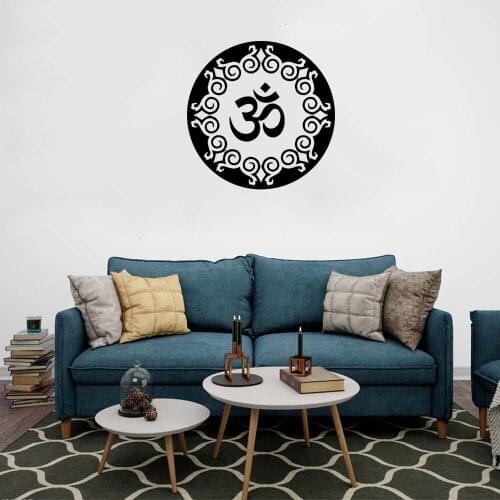Om Symbol Wall Decal For Living Room Home Decoration Meditation Hieroglyph Ornament Vinyl Docer Removement DW10067