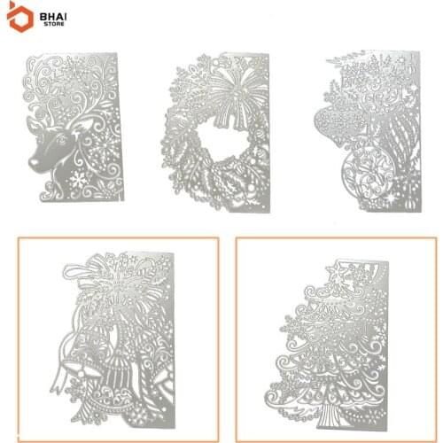 New Design Christmas Hollow Lace Metal Cutting Dies Cut Decoration Scrapbook Paper Card DIY Embossing Decor Craft 2021