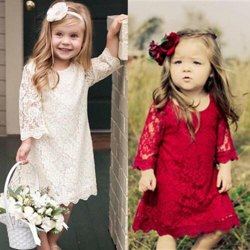 Little Girls Clothing Toddler Girl Autumn 3-8Y Kids Clothes Girl Dress Lace Dresses for Girls Casual Wear Long Sleeve Vestidos