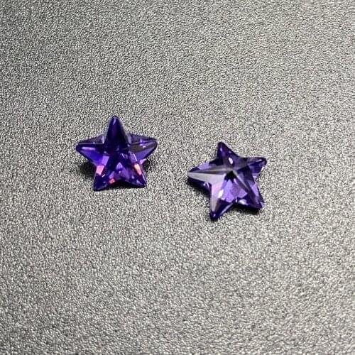 Size 3x3mm~10x10mm 5A Quality Star Shape Violet Cubic Zirconia Stone Star Cut CZ Gems For DIY Jewelry Free Shipping