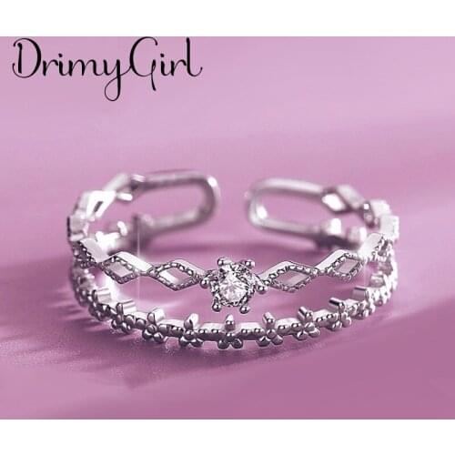 Luxury Brand Creative Boho Layer Chains Crystal Rings For Women Adjustable Size Ring Fashion Charm Jewelry Wholesale