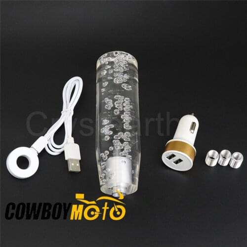 100mm 150mm 200mm Universal Car Auto SUV Manual 5 6 Speed Gear Shift Knob Crystal Bubble LED Light Gear Stick Shifter Lever Knob