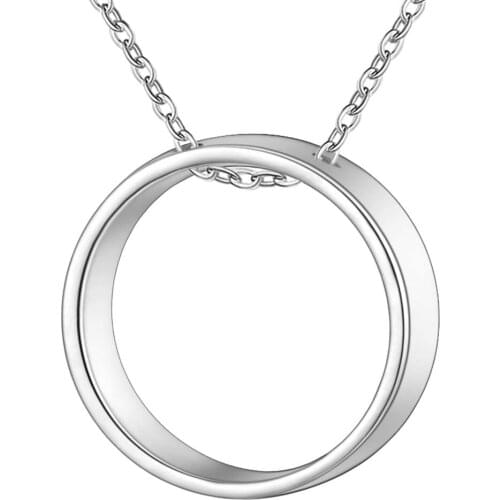 Lucky Charm Silver Color Pendants For Women Jewelry Necklace Lady Accessories Fashion Jewelry Pendant Annulus AN577/blvakdca