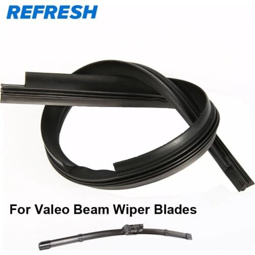 2 pcs REFRESH High Quality Long Life Wiper Refill Surface Natural rubber for Valeo Type Beam Wiper Blade car Auto Accessories