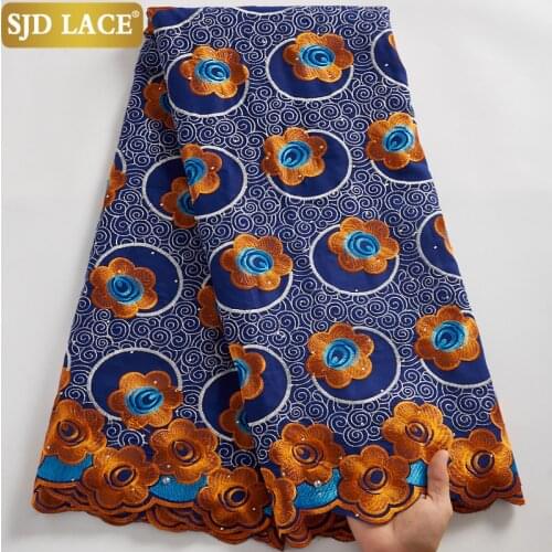 SJD LACE Garment Materials Swiss Voile Lace Cheap Sale Embroidery African Dry Lace Fabric 2021 New Arrival Cotton For PartyA2510