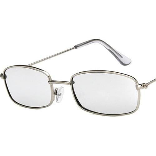 Retro Small Metal Frame Rectangle Sunglasses Women/Men Brand Designer Driving Eyeware UV400 Street Beat Tiny Oculos De Sol Gafas