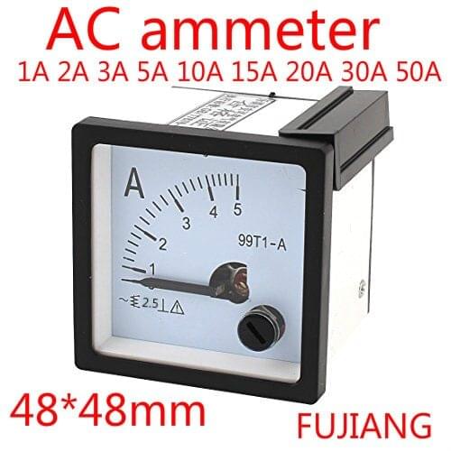 Pointer AC ammeter AC 0-5A 1A 2A 3A 5A 10A 15A 20A 30A 50A Analog Ammeter Panel AMP Current Meter Gauge 99T1 Amperemeter
