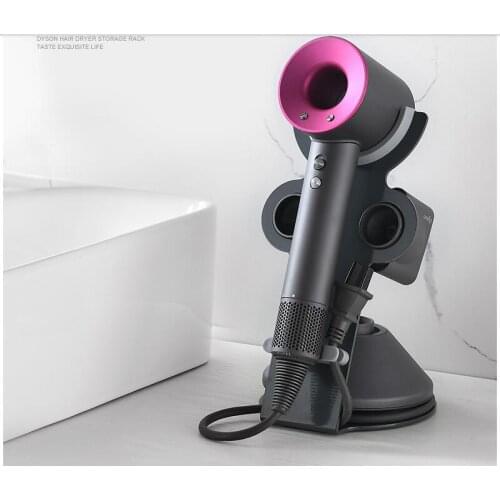 Hair dryer bracket vertical drill-free barber shop dyson air cylinder table shelf storage rack for home use
