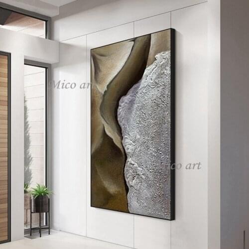 High Quality Modern Abstract Rock Texture Oil Painting Strong Contrast 100% Handpainted Artwork Paintings on Canvas Wall Art