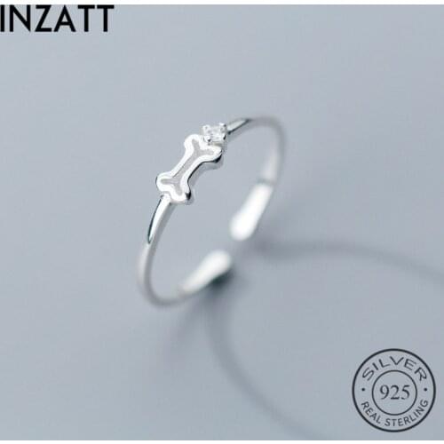 INZATT Real 925% Sterling Silver Hollow Skeleton Zircon Opening Ring For Women Party Punk Fine Jewelry MInimalist Ring Gift 2019