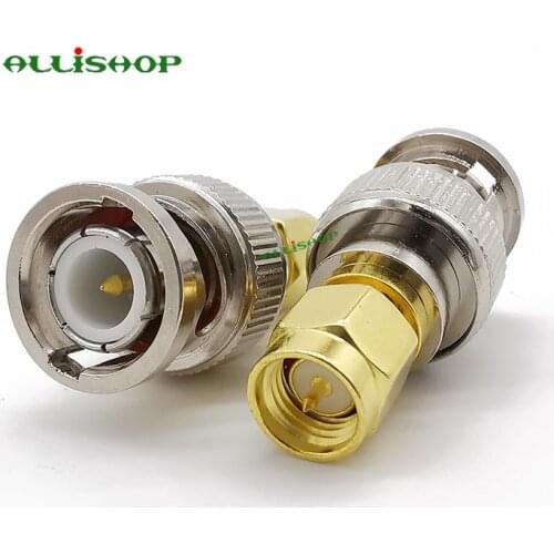 1Pcs SMA to BNC RF Adapter BNC Male to SMA Male RF Coaxial Adapter SMA Plug to BNC Plug RF Connector Coax Adapter