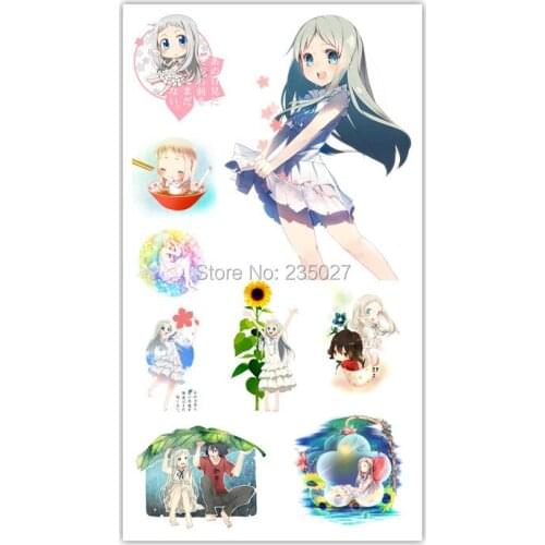 30 sheets/lot Ano hi mita hana no namae Tattoo Stickers Children Tattoos Paper For Kids Body Arm Anime Sticker