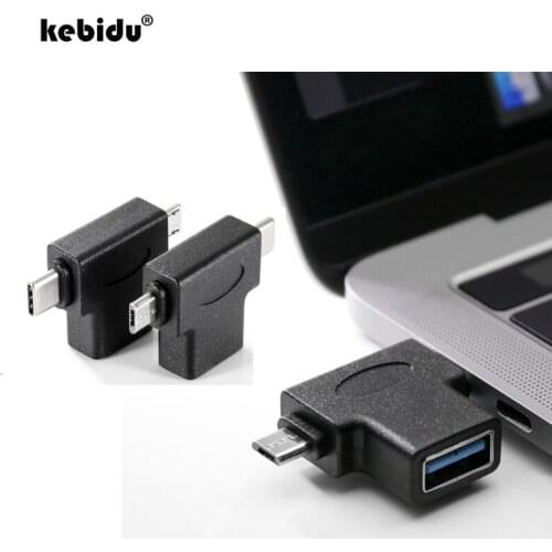 Kebidu 1pcs Type-C Female to USB3.0 Female Connector Converter 3 in 1 OTG Female to USB 3.0 Female Adapter For Computer Laptop
