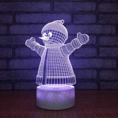 Acrylic Table Lamp Snowman LED Night Lights Kid Child Creative Gift Remote Touch 7 Colors Baby Sleeping Lighting Xmas Gift