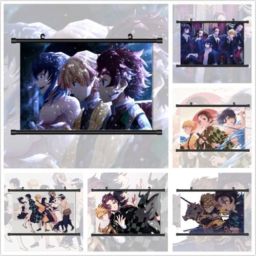 WTQ Demon Slayer Kimetsu No Yaiba Tanjirou Zenitsu Inosuke Anime Posters Wall Decor Wall Art Picture Room Decor Home Decor